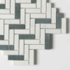 Verde Capri, Avalon Textured Herringbone 5/8×2 Marble Mosaics 12 1/8×13 3/8 (MS01660)