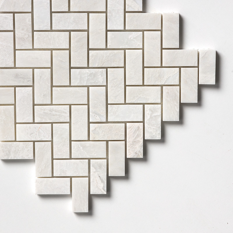 Iceberg Polished Herringbone 1×2 Marble Mosaics 11×11 (MS01669)