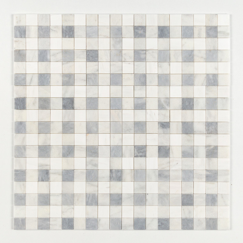 Mosaicos de mármol Allure Light, Snow White, Glacier Honed 2×2 de 12×12 (MS01714)