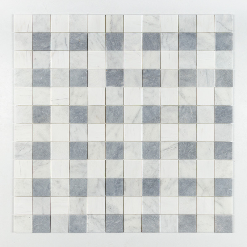 Allure Light, Snow White, Glacier Honed 4×4 Marble Mosaics 16×16 (MS01718)