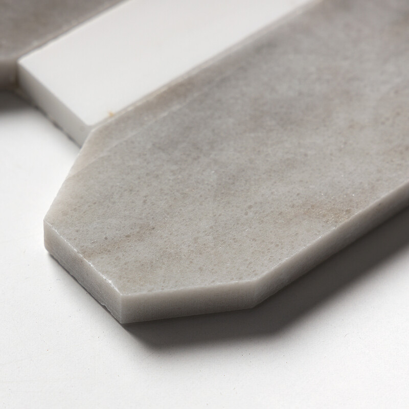 Skyline, Snow White, Allure Multi Finish Pillar Marble Mosaics 13×13 (MS01768)