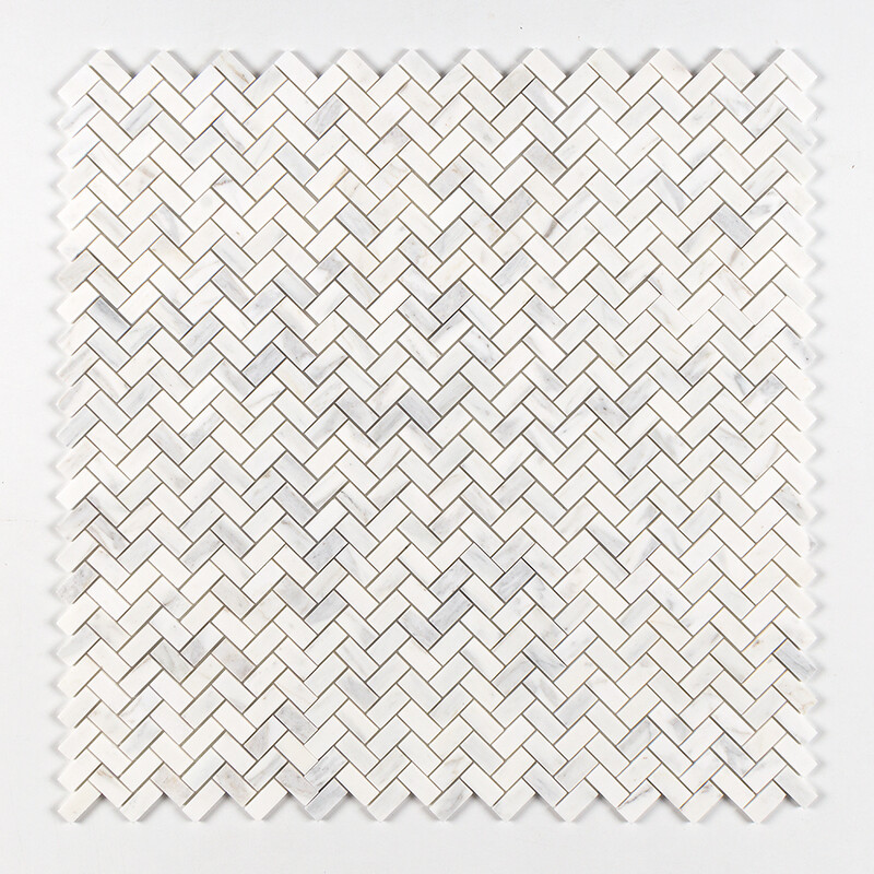 Calacatta Gold Royal Honed Herringbone 1×2 Marble Mosaics 11×11 (MS01851)