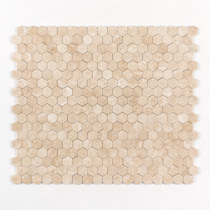 Cappuccino Honed Hexagon 2 Marble Mosaics 10 3/8×12 (MS01864)