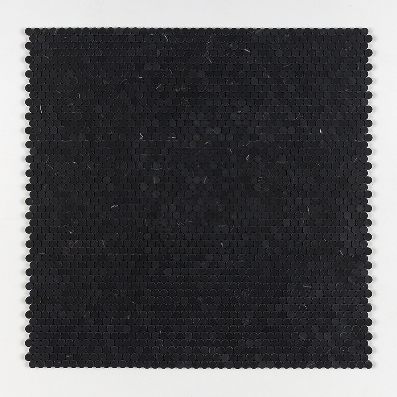 Black Honed Penny Round Marble Mosaics 11 1/4×11 3/4 (MS01926)