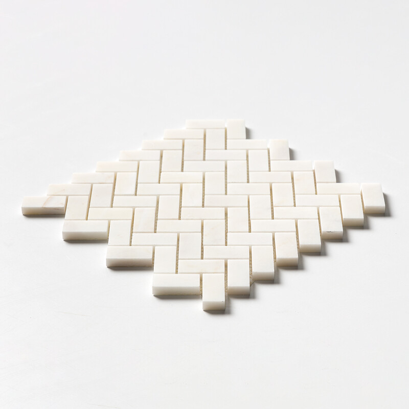 Calacatta Amber Honed Herringbone 1×2 Marble Mosaics 11×11 (MS01995)