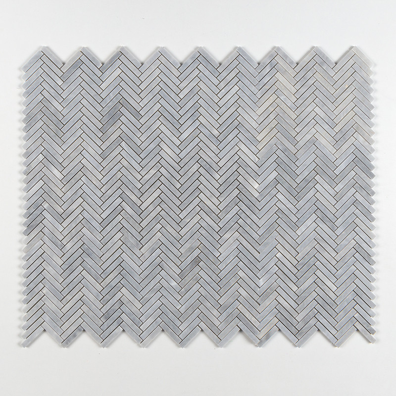 Allure Light Honed Herringbone 5/8×3 Marble Mosaics 10 7/16×12 13/16 (MS02038)