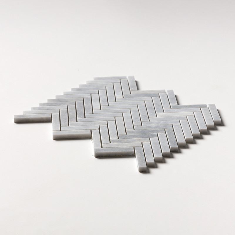 Allure Light Honed Herringbone 5/8×3 Marble Mosaics 10 7/16×12 13/16 (MS02038)