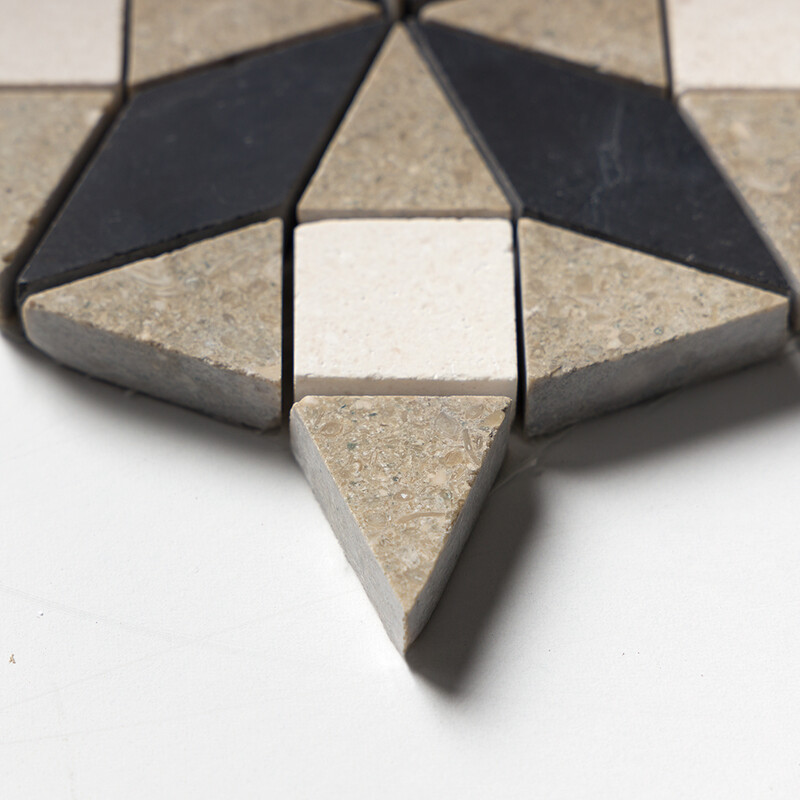 Black, Champagne, Olive Green Honed Ghaya Marble Mosaics 12×12 (MS02085)