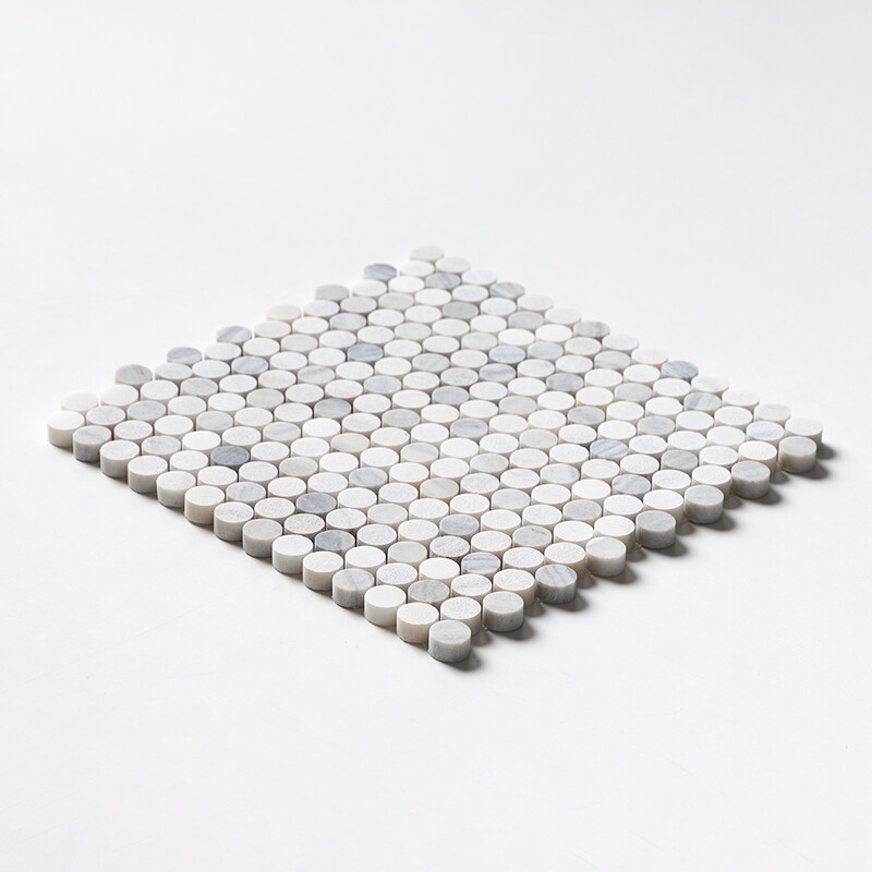 Skyline Multi Finish Penny Round Marble Mosaics 11 1/4×11 3/4 (MS02172)
