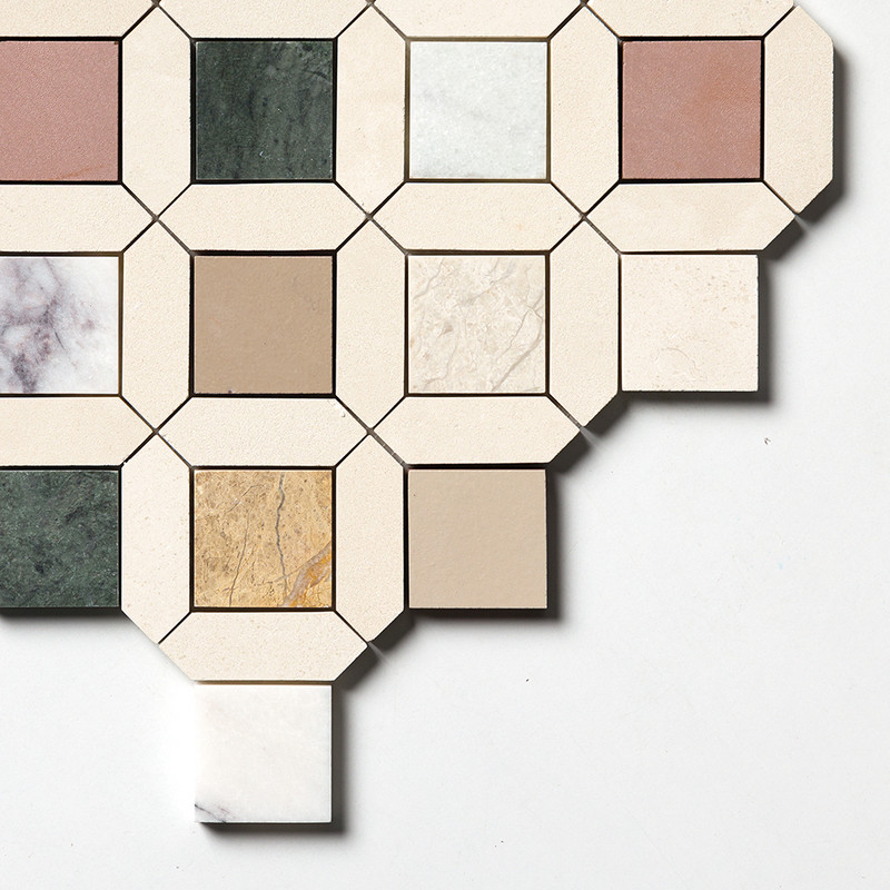 Blend Honed Louna Marble Mosaics 12 31/64×12 31/64 (MS02195)