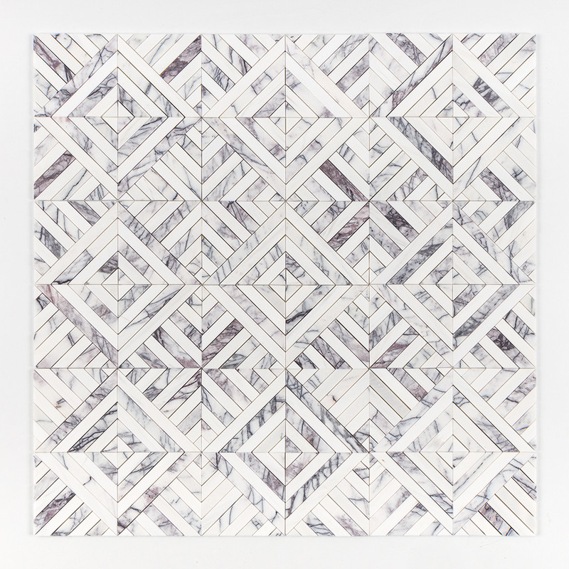 Lilac Honed Ponte Marble Mosaics 14 5/16×14 5/16 (MS02225)