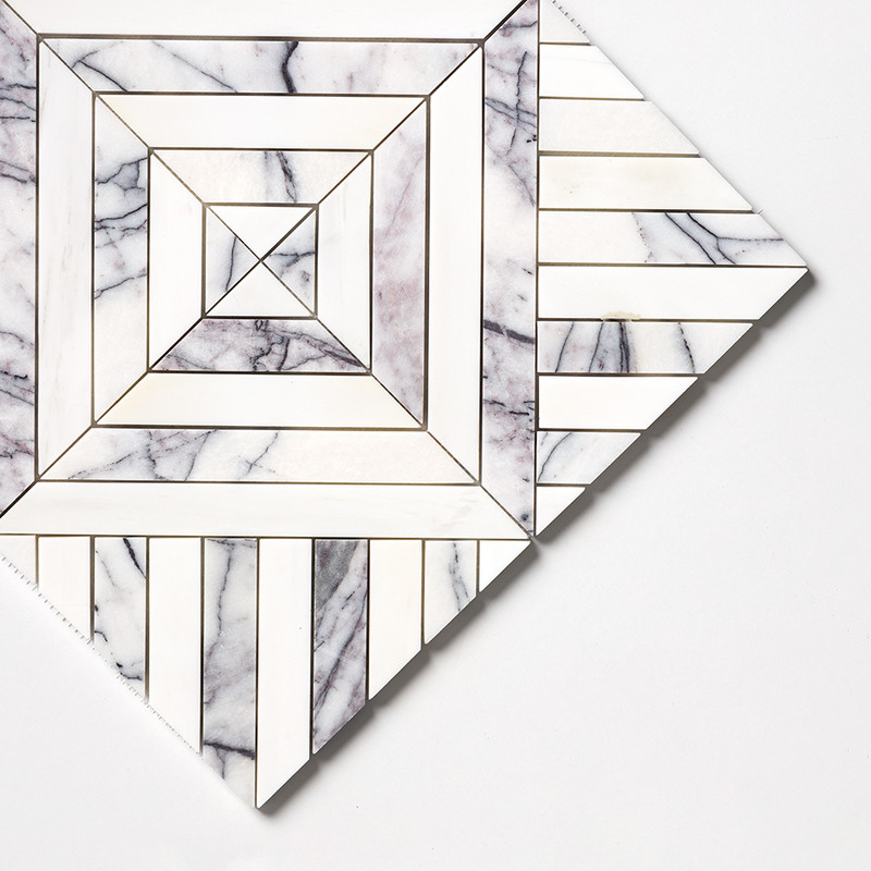 Lilac Honed Ponte Marble Mosaics 14 5/16×14 5/16 (MS02225)