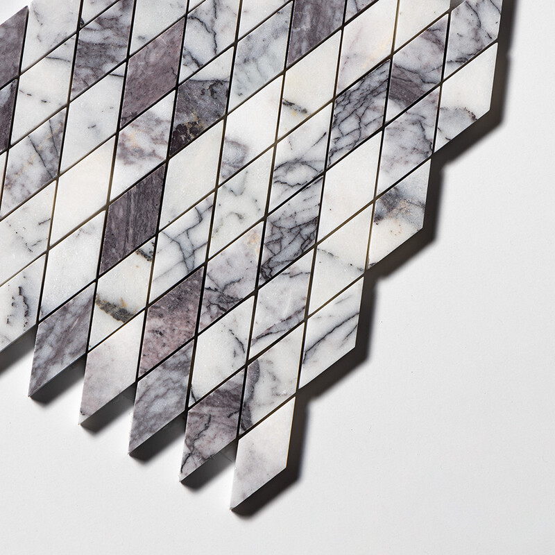 Lilac Honed Rhomboid Marble Mosaics 12×12 (MS02227)