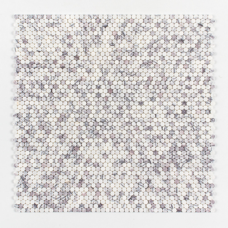 Lilac Honed Penny Round Marble Mosaics 11 1/4×11 3/4 (MS02228)