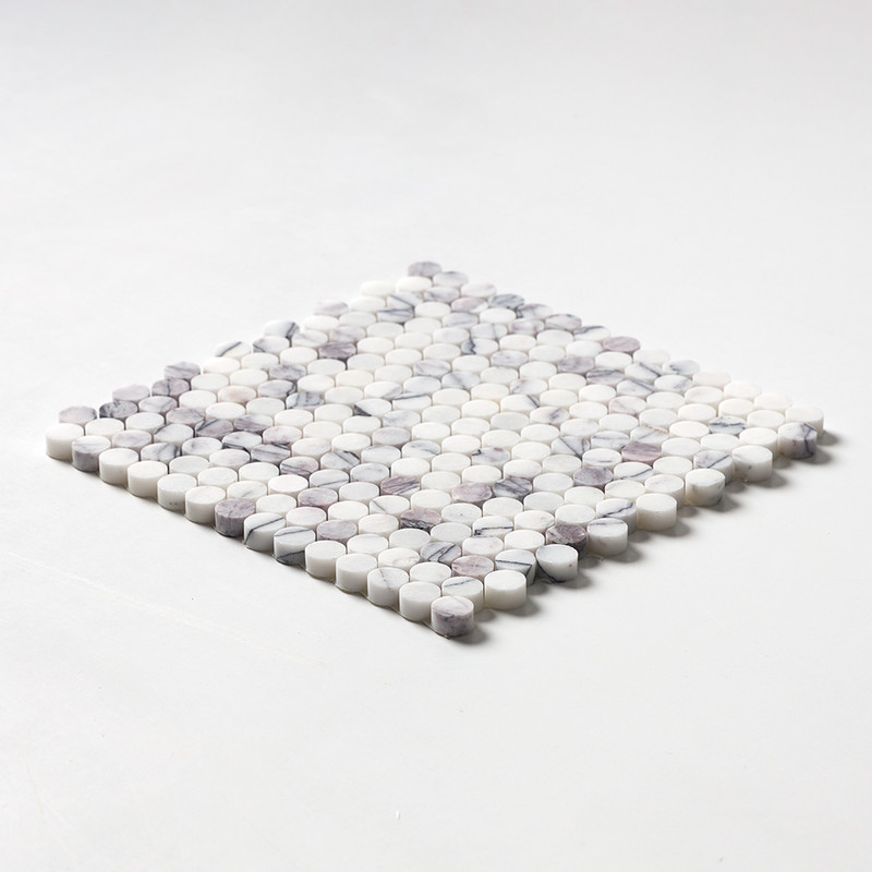 Lilac Honed Penny Round Marble Mosaics 11 1/4×11 3/4 (MS02228)
