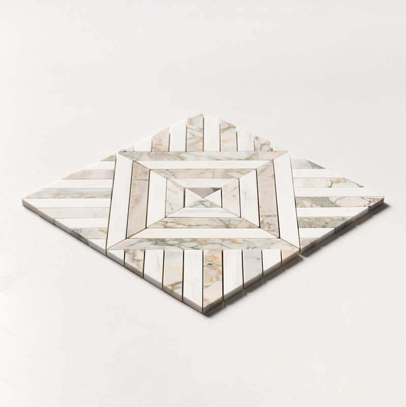 Calacatta Green Honed Ponte Marble Mosaics 14 5/16×14 5/16 (MS02232)