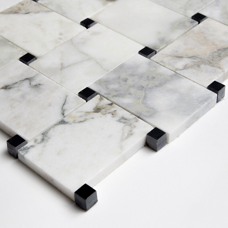 Calacatta Green Honed Pinwheel Marble Mosaics 10 5/8×10 5/8 (MS02235)