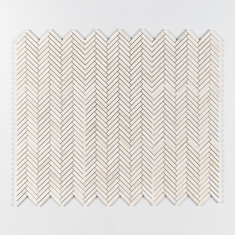 Vanilla Honed Herringbone 5/8×3 Marble Mosaics 10 7/16×12 13/16 (MS02306)