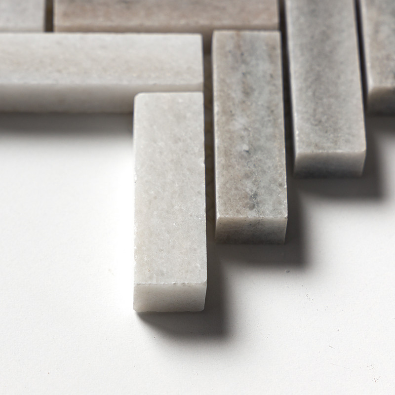 Skyline Honed Herringbone 5/8×3 Marble Mosaics 10 7/16×12 13/16 (MS02309)