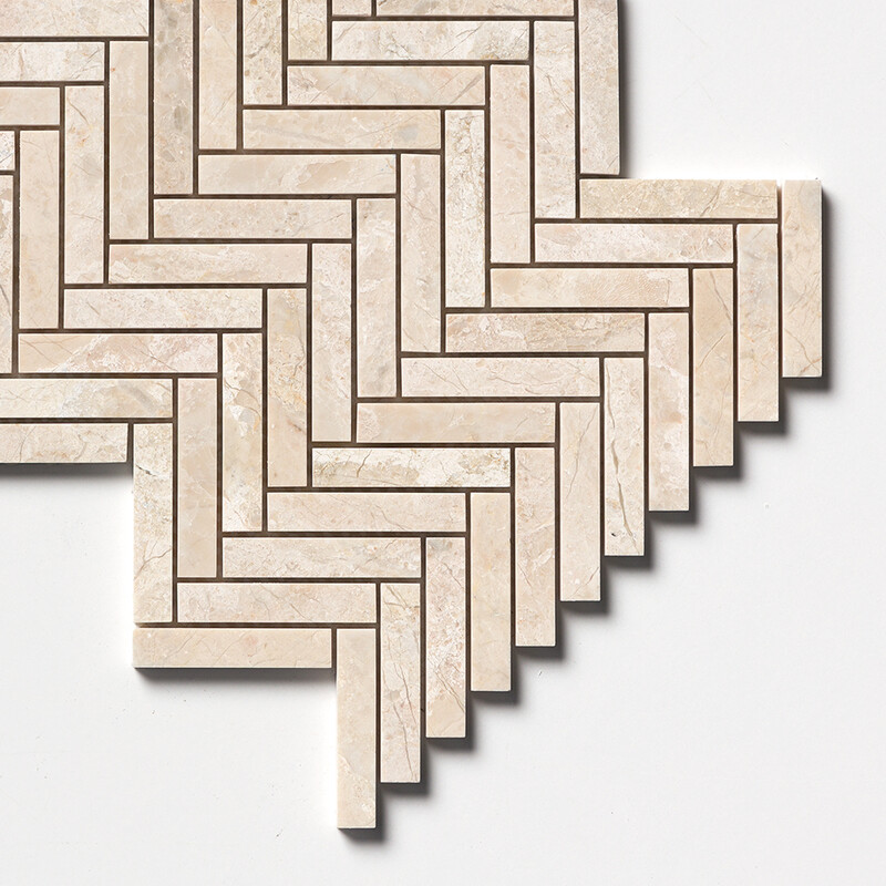 Diana Royal Honed Herringbone 5/8×3 Marble Mosaics 10 7/16×12 13/16 (MS02311)