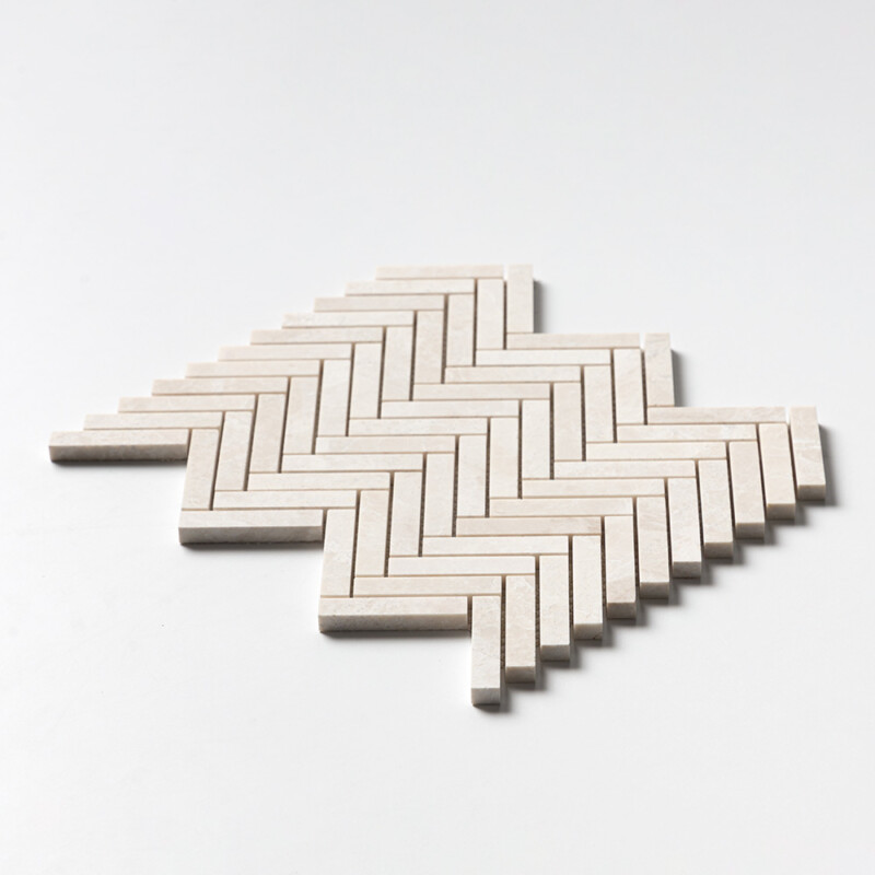 Mosaïque en marbre Delano à chevrons adouci 5/8×3 10 7/16×12 13/16 (MS02347)