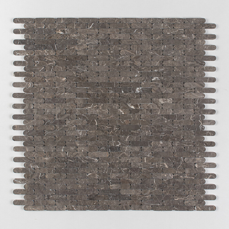 Silver Drop Honed Pill Marble Mosaics 12×12 (MS02560)