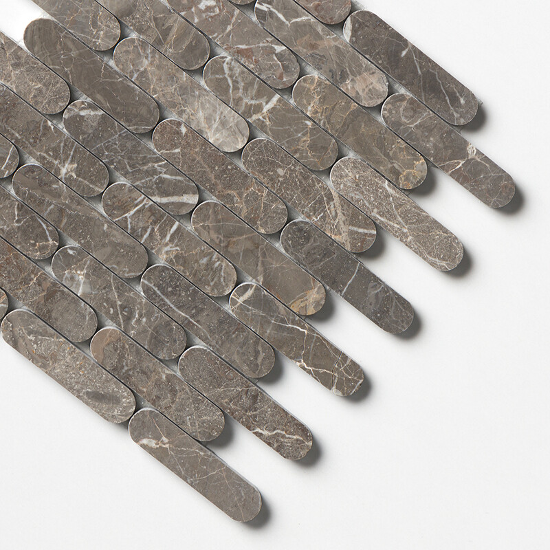 Silver Drop Honed Pill Marble Mosaics 12×12 (MS02560)