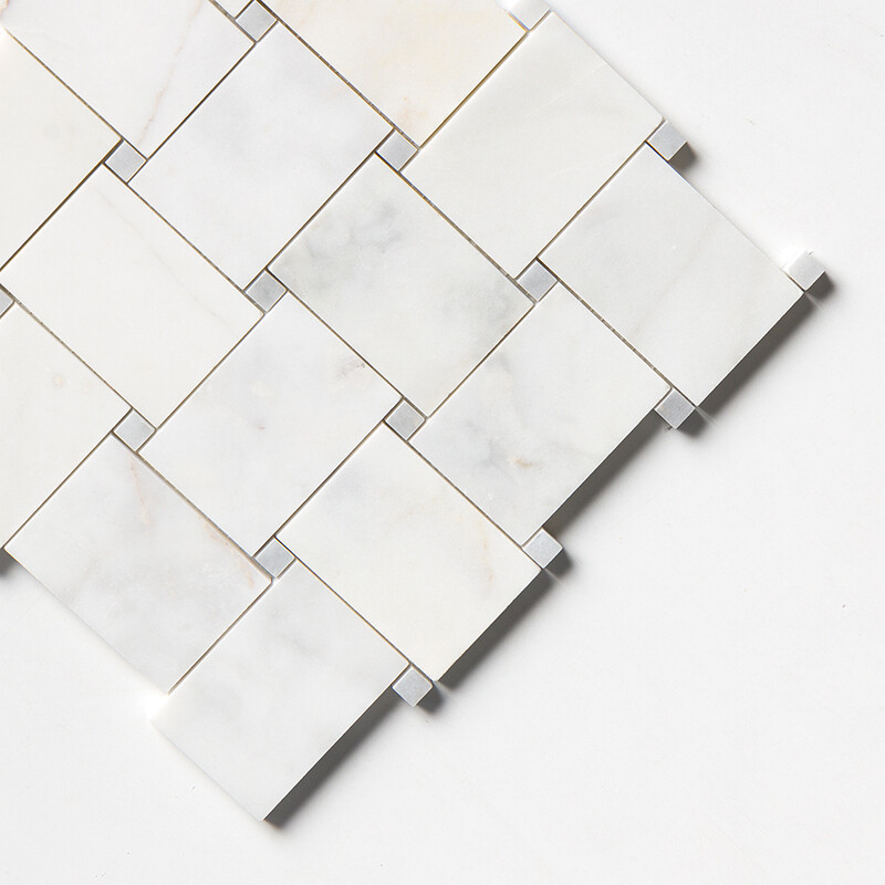 White Pearl, Blue Celeste Multi Finish Pinwheel Marble Mosaics 10 5/8×10 5/8 (MS02582)