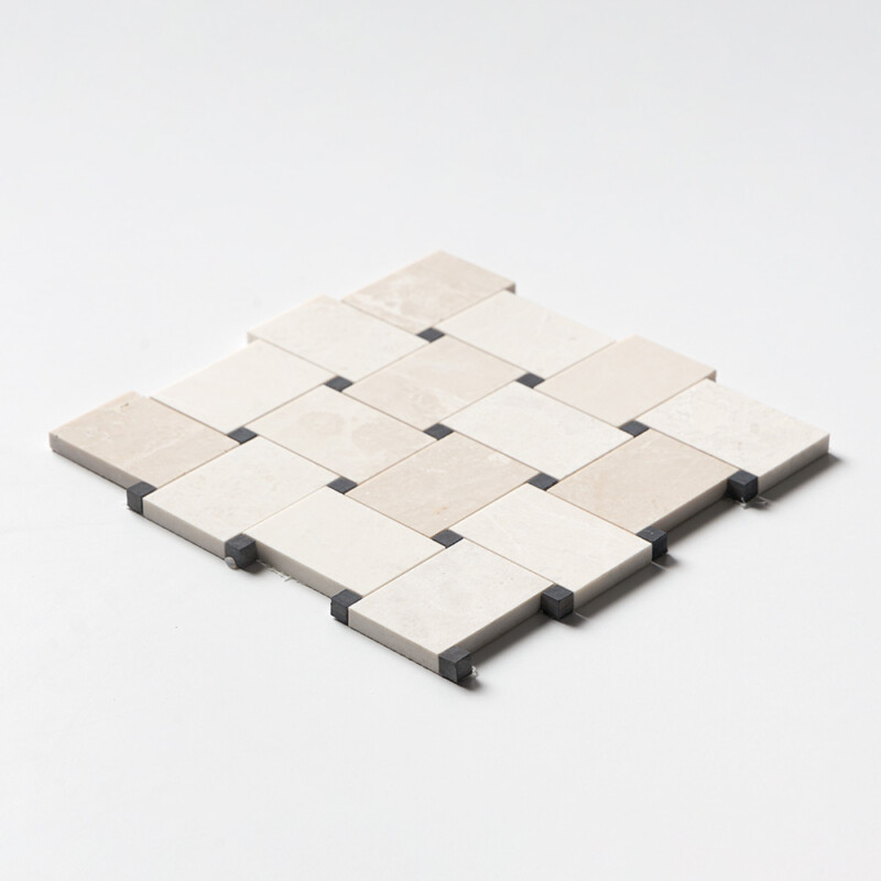 Black, Delano Honed Pinwheel Marble Mosaics 10 7/16×10 7/16 (MS02590)
