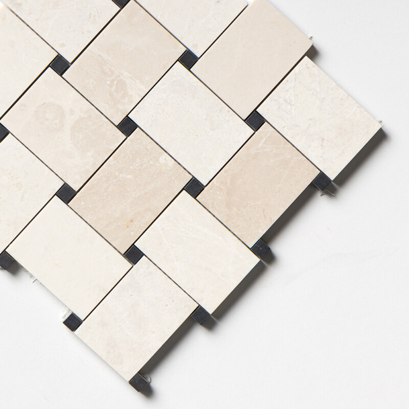 Black, Delano Honed Pinwheel Marble Mosaics 10 7/16×10 7/16 (MS02590)