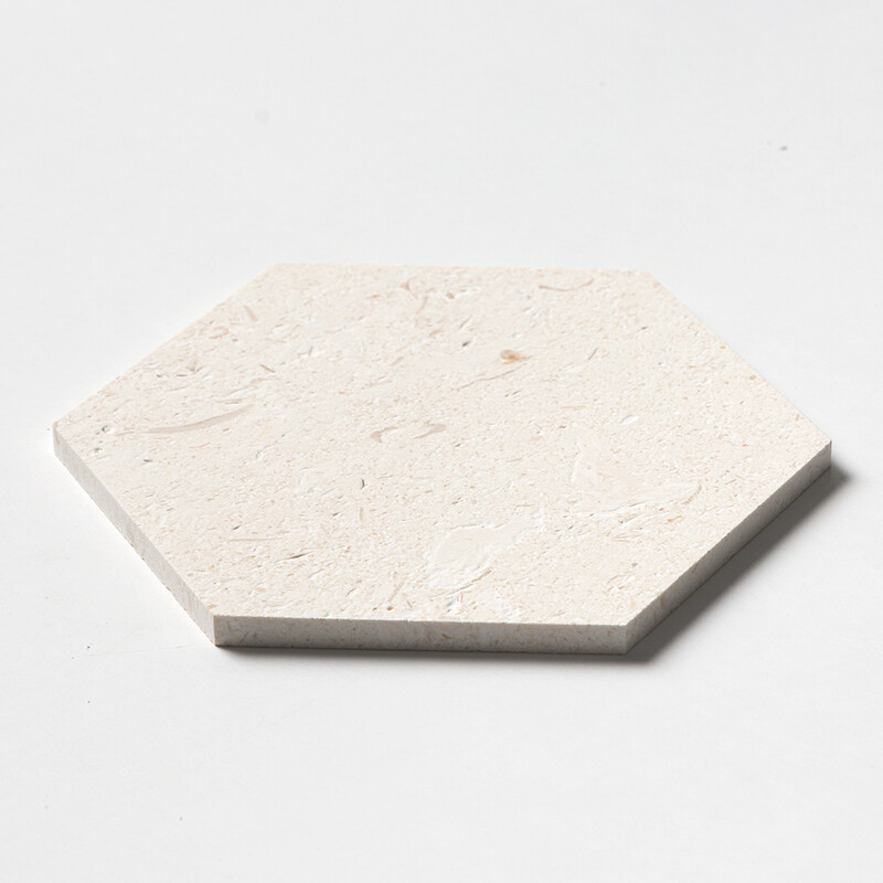 Desert Path Brushed Hexagon 8 Limestone Mosaics 8 (MS02591)