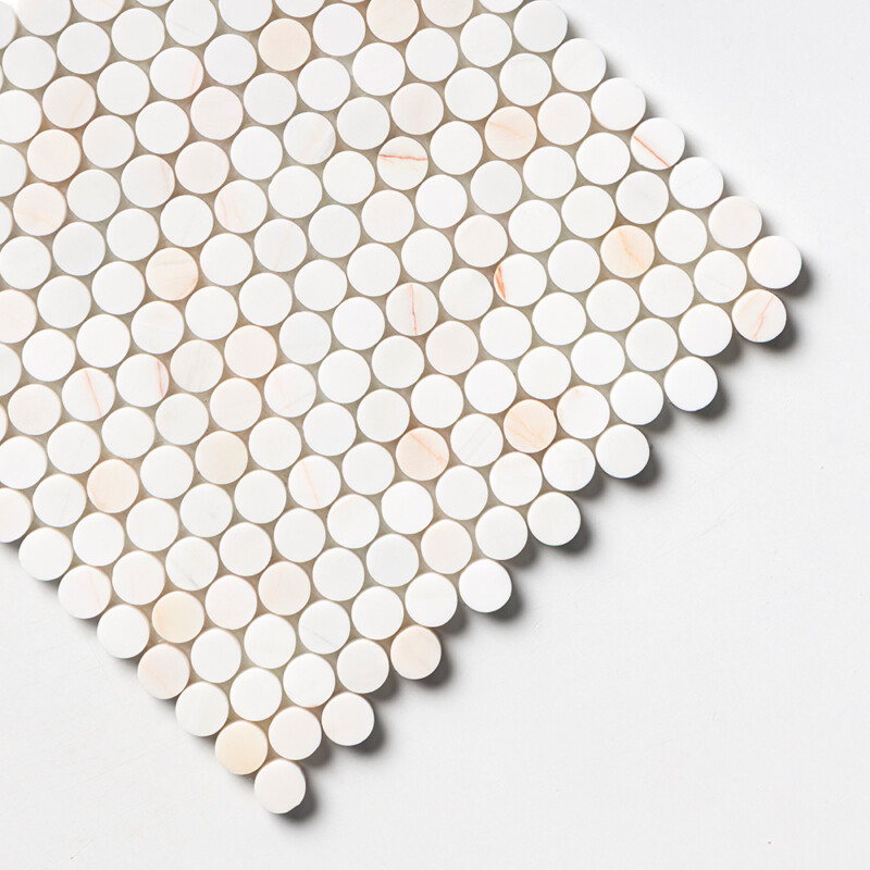 Confetti Honed Penny Round Marble Mosaics 11 1/2×11 1/2 (MS02681)