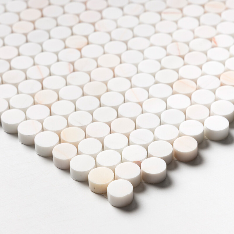 Confetti Honed Penny Round Marble Mosaics 11 1/2×11 1/2 (MS02681)