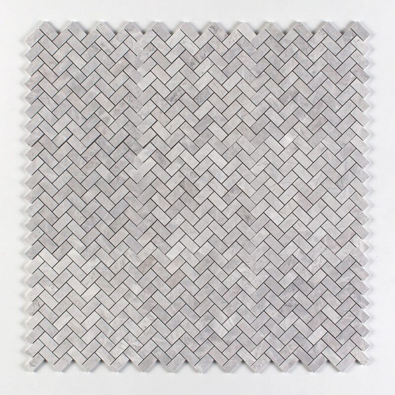 Avalanche Honed Herringbone 1×2 Marble Mosaics 12 1/8×13 3/8 (MS02684)