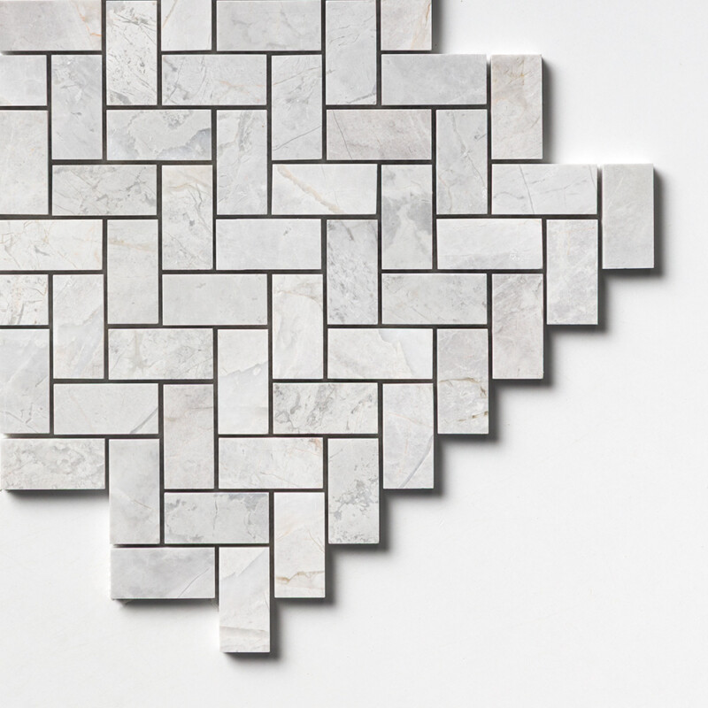 Avalanche Honed Herringbone 1×2 Marble Mosaics 12 1/8×13 3/8 (MS02684)
