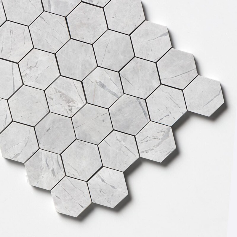 Avalanche Honed Hexagon 2 Marble Mosaics 10 3/8×12 (MS02686)