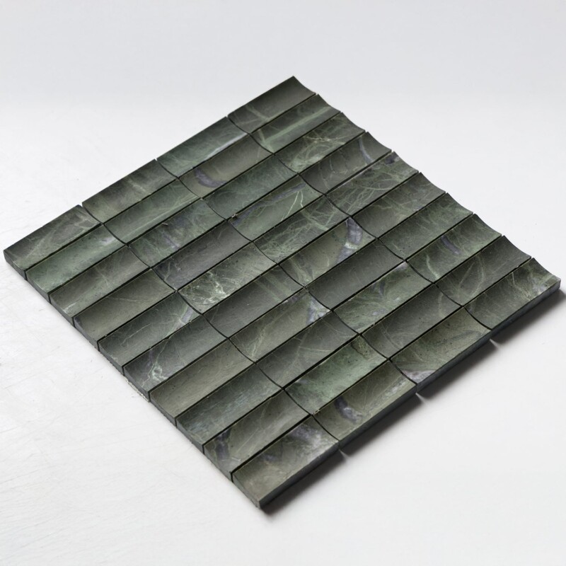Verde Tia Honed Mini Ion 1 1/4×3 Marble Mosaics 12×12 (MS02757)