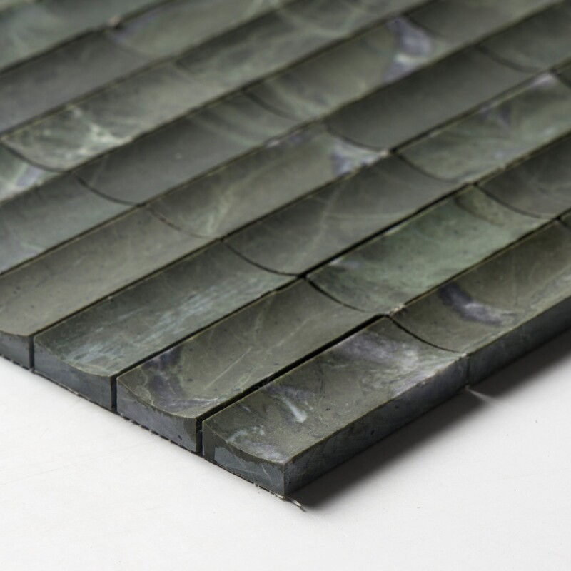 Verde Tia Honed Mini Ion 1 1/4×3 Marble Mosaics 12×12 (MS02757)