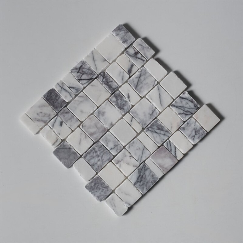 Lilac Honed Hand Clipped Staggered Joint 2xfl Marble Mosaics Random (MS02845)