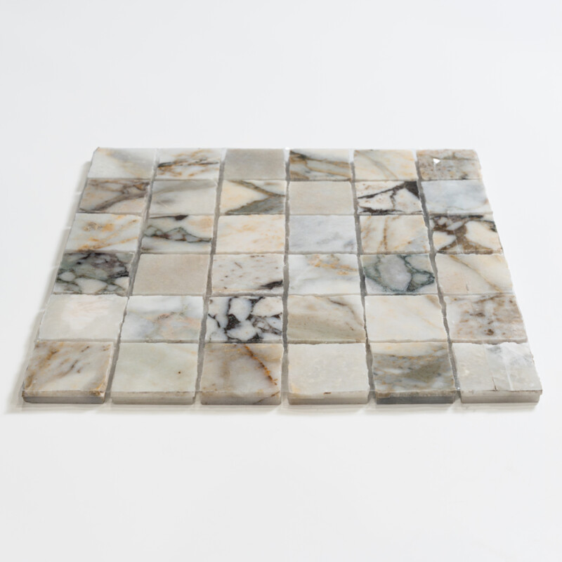 Calacatta Green Honed Hand Clipped Marble Mosaics 12×12 (MS02854)