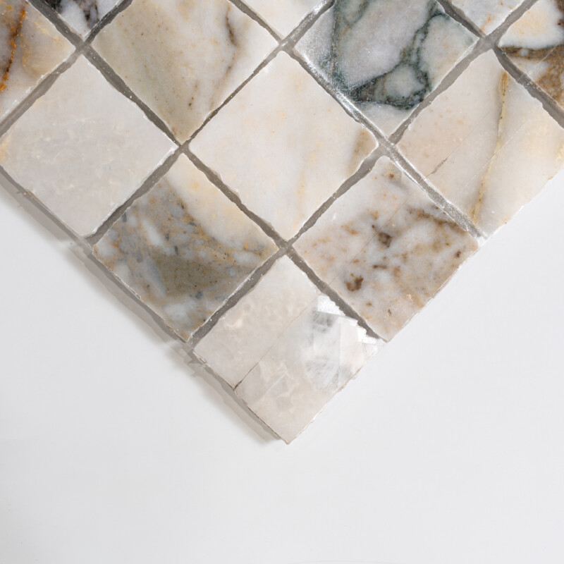 Calacatta Green Honed Hand Clipped Marble Mosaics 12×12 (MS02854)