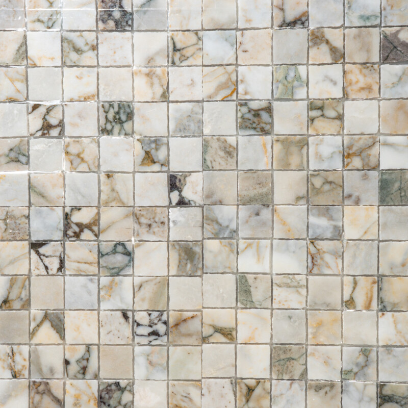 Calacatta Green Honed Hand Clipped Marble Mosaics 12×12 (MS02854)
