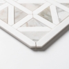 Snow White,Calacatta Green Honed Classic Lattice Marble Mosaics 14 3/4×14 3/4 (MS02920)