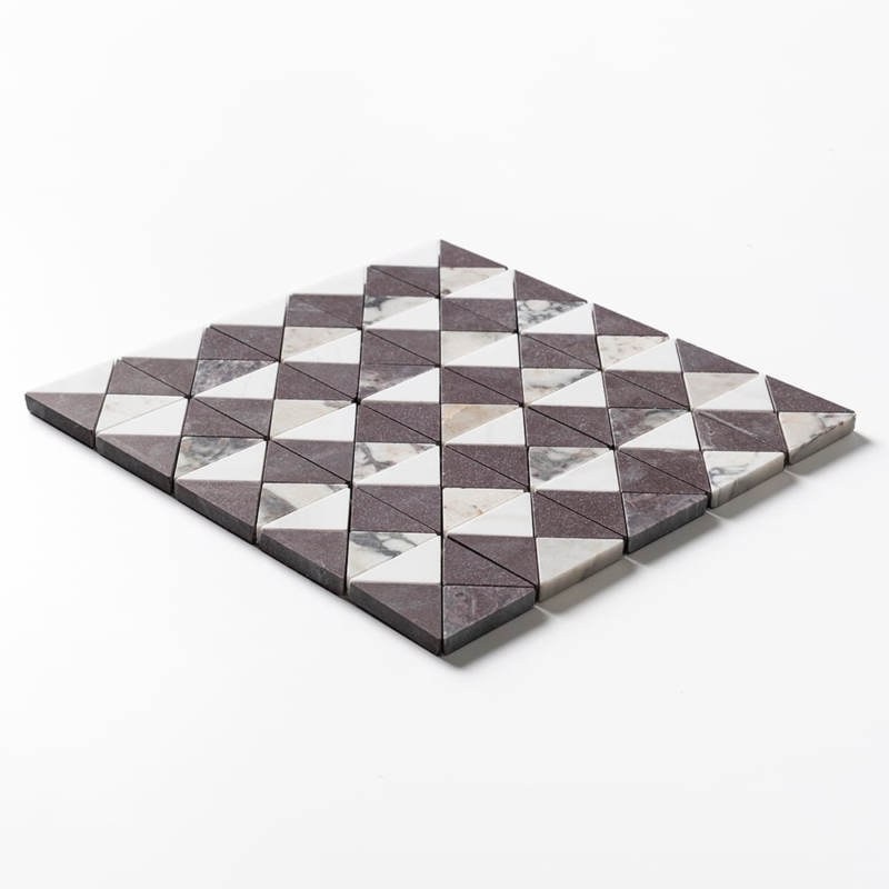 Snow White,Calacatta Viola,Aegean Red Honed Devon Marble Mosaics 12 1/2×12 1/2 (MS02922)