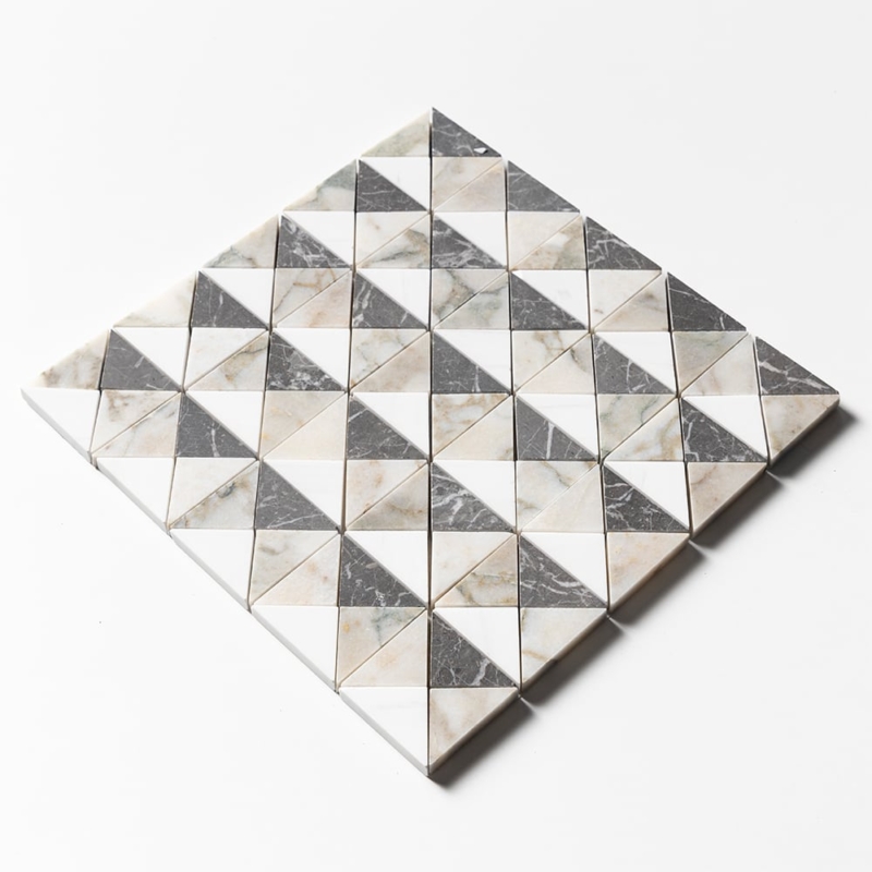 Iris Black,Snow White,Calacatta Green Honed Devon Marble Mosaics 12 1/2×12 1/2 (MS02923)