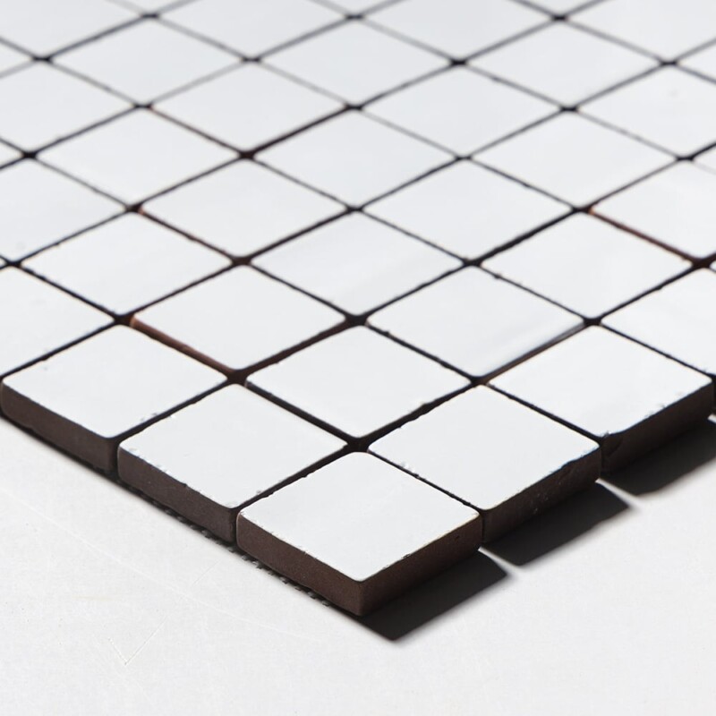Royal White Tumbled 2×2 Terracotta Mosaics 12×12 (MS80023)