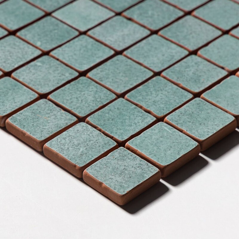 Sage Tumbled 2×2 Terracotta Mosaics 12×12 (MS80025)