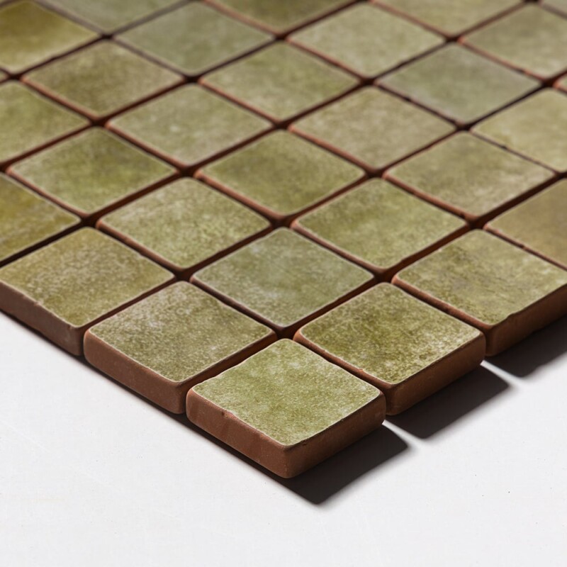 Seaweed Tumbled 2×2 Terracotta Mosaics 12×12 (MS80026)