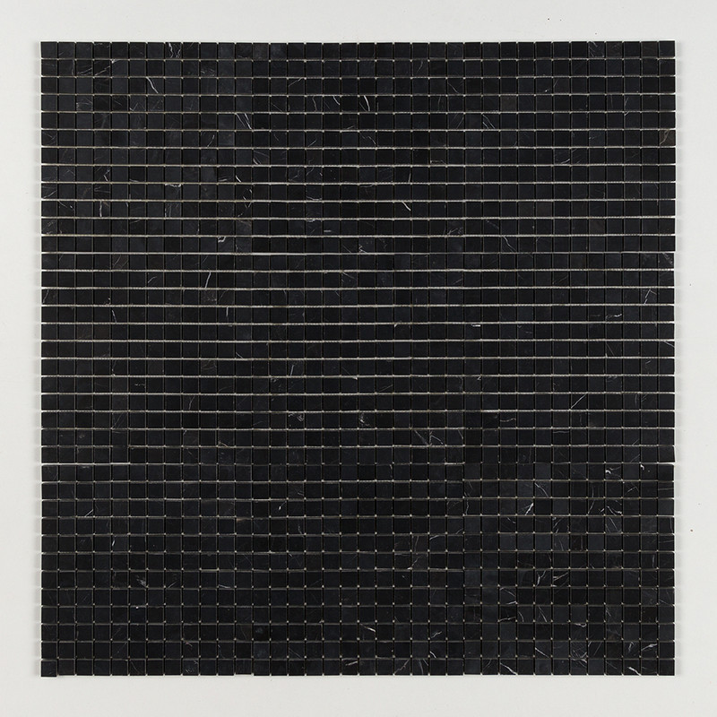 Mosaïques en marbre noir adouci 1×1 12×12 (MS90085)