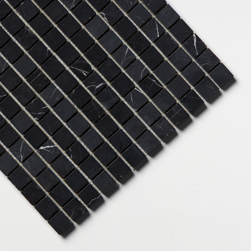Mosaïques en marbre noir adouci 1×1 12×12 (MS90085)